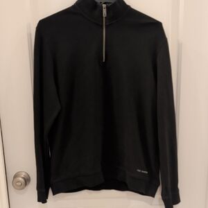 Ted Baker London Black Quarter Zip Long Sleeve Top